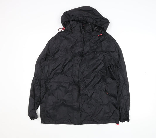 Womens UK Size 12 Jack In A Pack Black Rain Coat