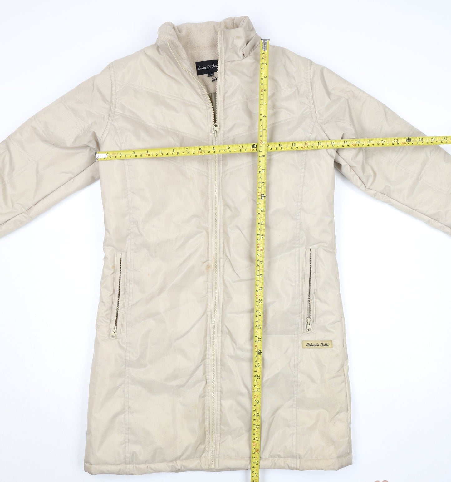 Womens UK Size 10 Roberto Celli Beige Puffer Jacket