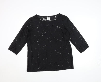 Womens UK Size L VERO MODA Black Tunic Blouse