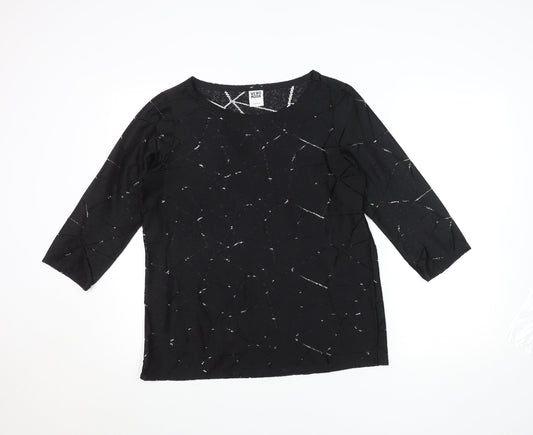 Womens UK Size L VERO MODA Black Tunic Blouse