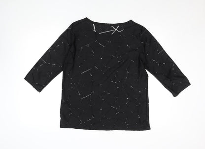 Womens UK Size L VERO MODA Black Tunic Blouse