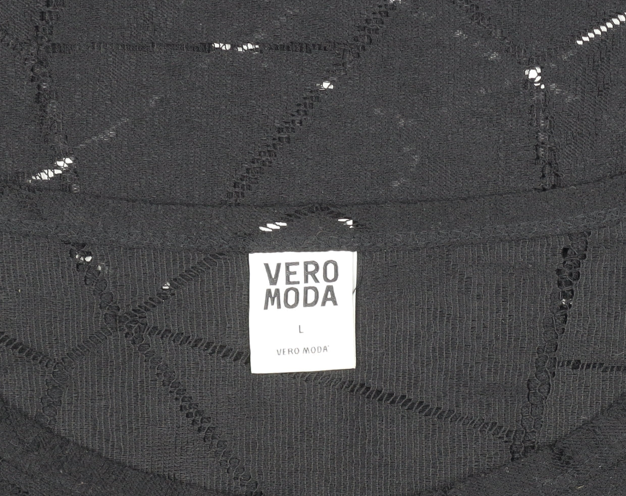 Womens UK Size L VERO MODA Black Tunic Blouse