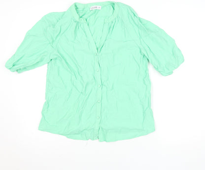 Womens UK Size 10 Gallery Green Basic Button-Up
