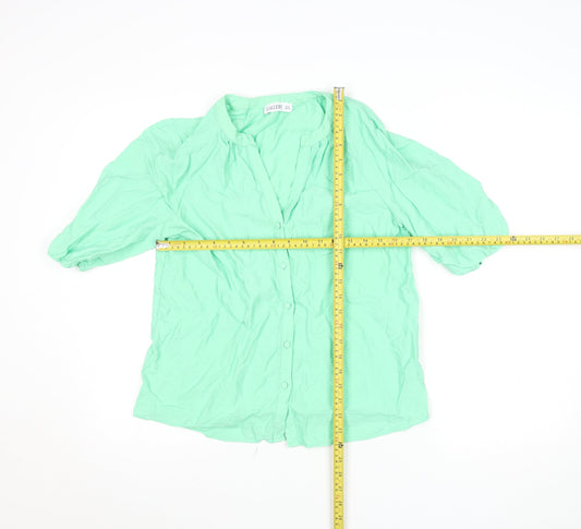 Womens UK Size 10 Gallery Green Basic Button-Up