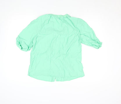 Womens UK Size 10 Gallery Green Basic Button-Up