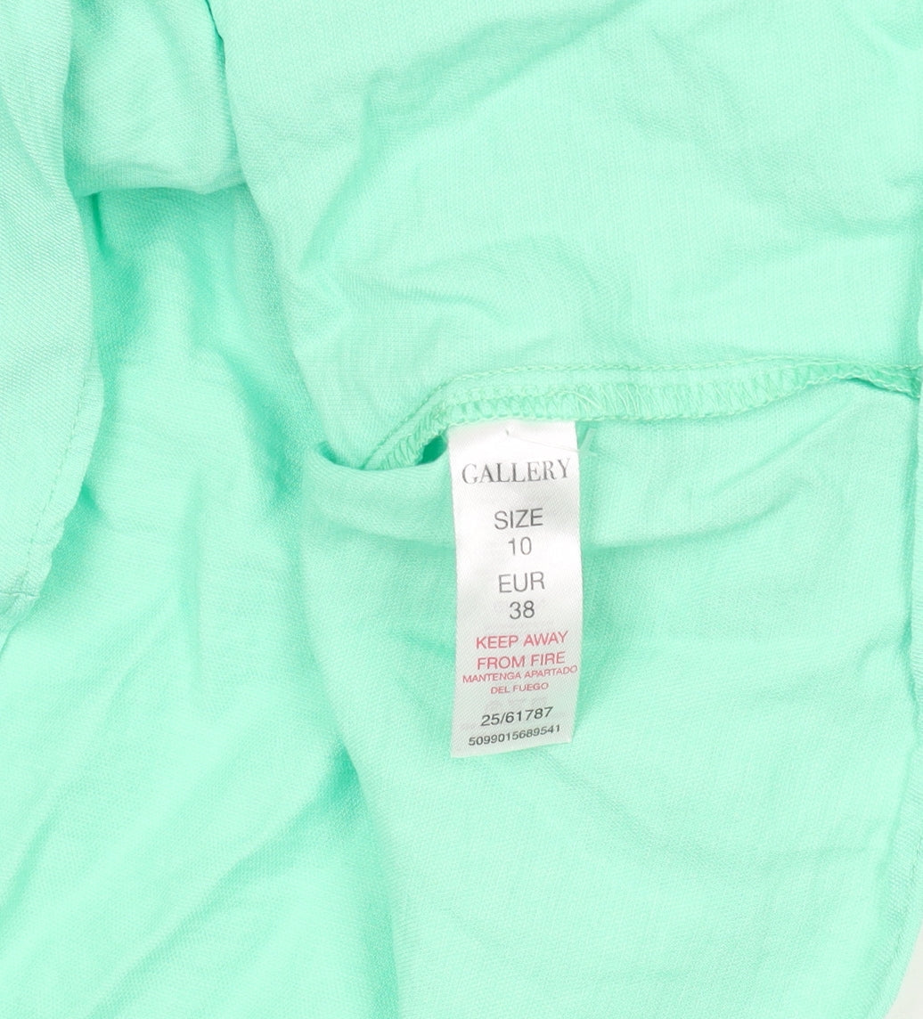 Womens UK Size 10 Gallery Green Basic Button-Up