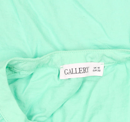 Womens UK Size 10 Gallery Green Basic Button-Up