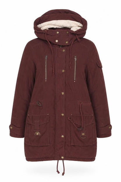 Womens UK Size M Noisy may Brown Parka Coat