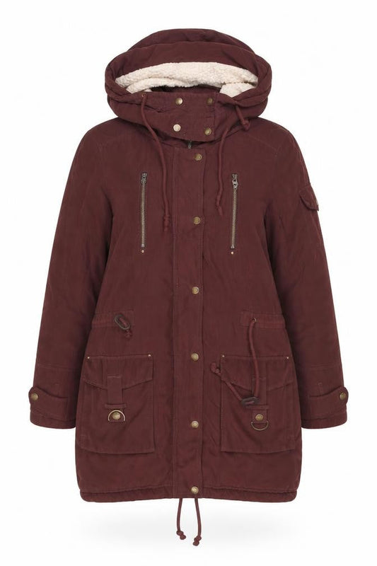 Womens UK Size M Noisy may Brown Parka Coat