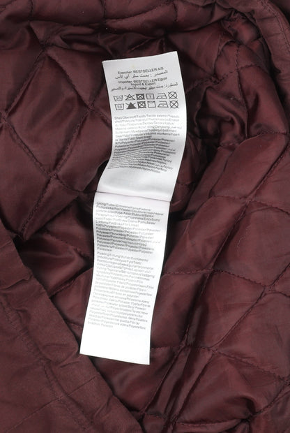 Noisy May Women’s Brown Hooded Parka Jacket M Lined Drawstring Zip Casual