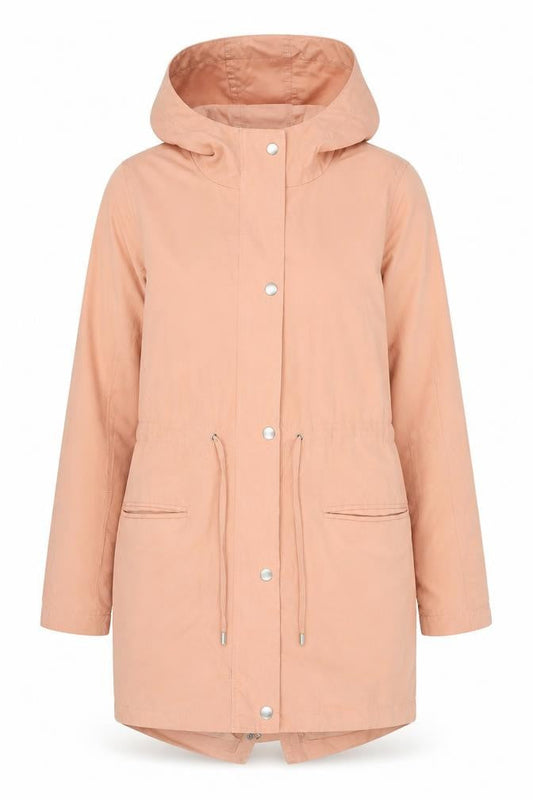 VILA Women’s Pink Hooded Parka Coat XS Long Sleeve Drawstring