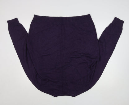 Maine New England Men's Purple Wool V-Neck Jumper XL