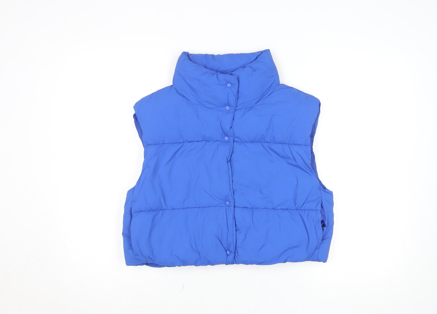 Primark Women Blue Puffer Waistcoat S Quilted Lightweight Sleeveless