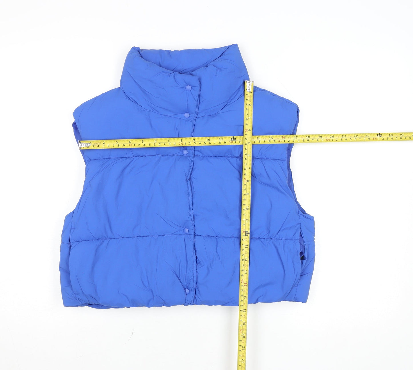 Primark Women Blue Puffer Waistcoat S Quilted Lightweight Sleeveless