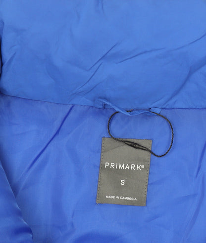 Primark Women Blue Puffer Waistcoat S Quilted Lightweight Sleeveless