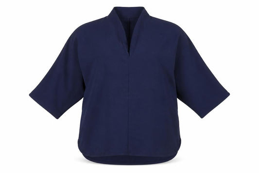Womens UK Size L Gallery Blue Kimono Blouse