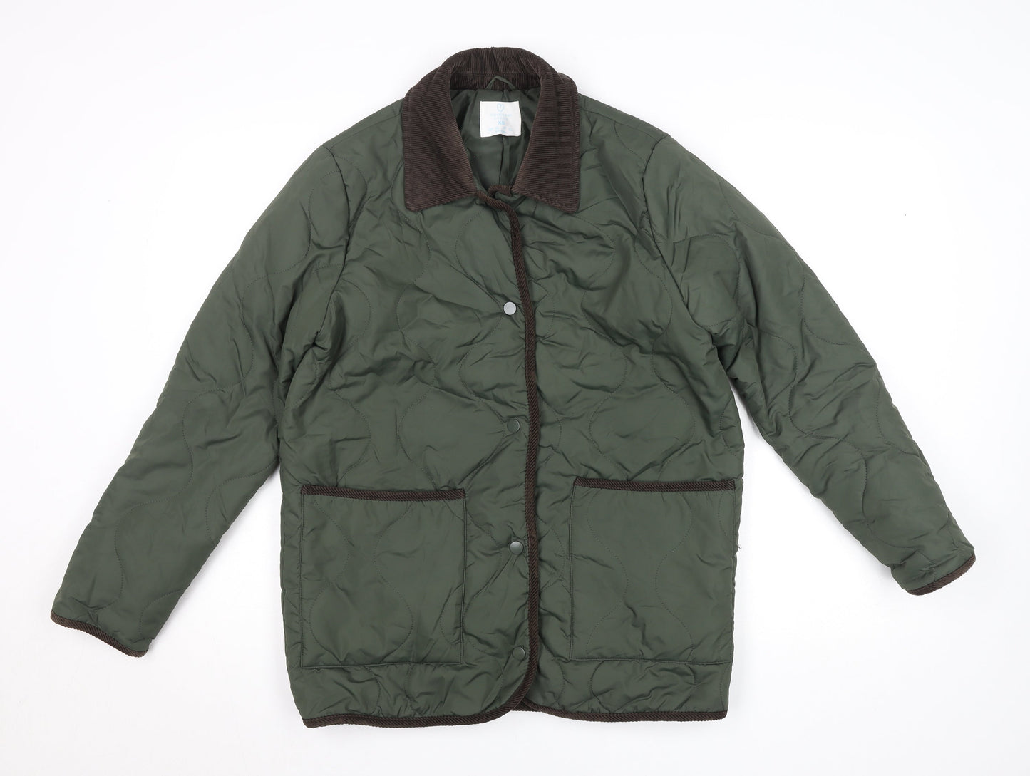 Primark Cares Men's Green Quilted Padded Jacket XS