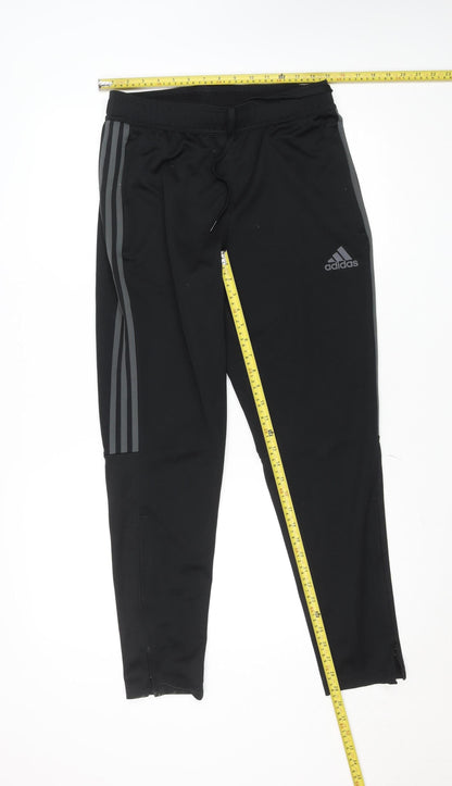 Adidas Men Black Medium Tapered Track Pants Primegreen