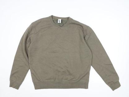 Zara Men’s Brown Cotton Fleece Crew Neck Sweatshirt Size M