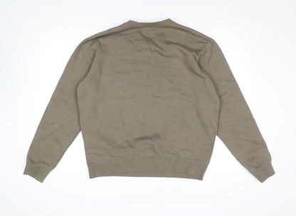 Zara Men’s Brown Cotton Fleece Crew Neck Sweatshirt Size M