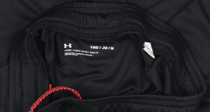 Under Armour Boys Black Medium Athletic Shorts Loose Fit with Drawstring