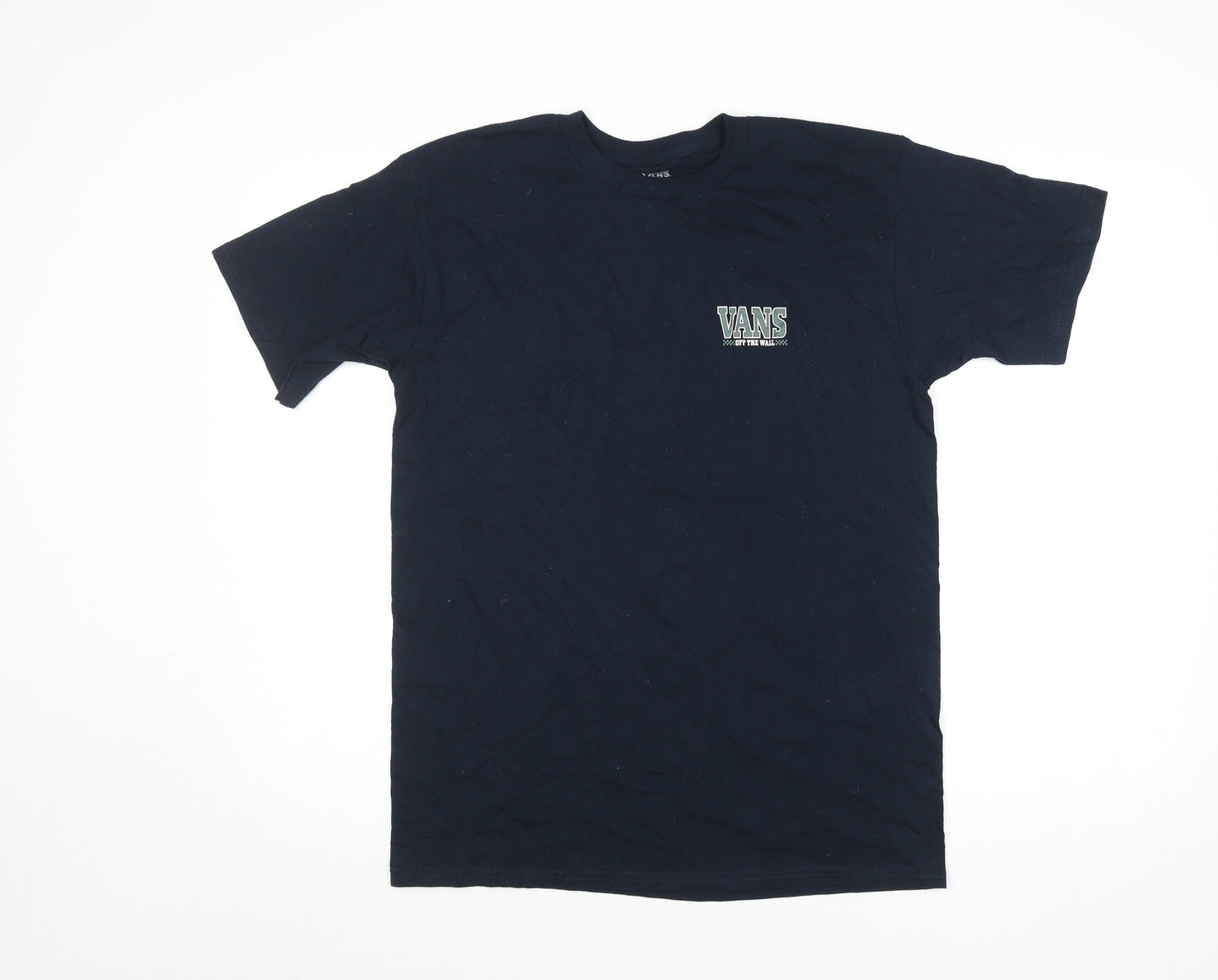 Vans Men's Navy Blue Graphic Short Sleeve Cotton T-Shirt Medium