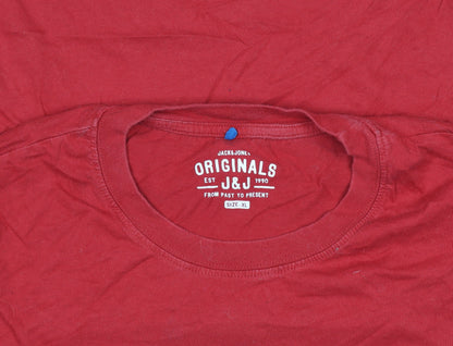 Mens UK Size XL JACK & JONES Red  T-Shirt