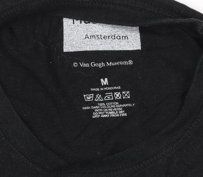 Van Gogh Museum Men’s Black Art Graphic T-Shirt Size M