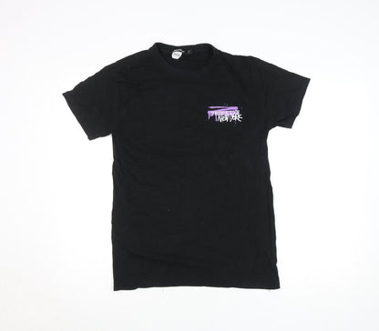 Womens UK Size M SHOK Black Basic T-Shirt