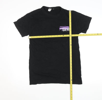 Womens UK Size M SHOK Black Basic T-Shirt
