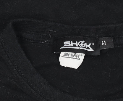 Womens UK Size M SHOK Black Basic T-Shirt