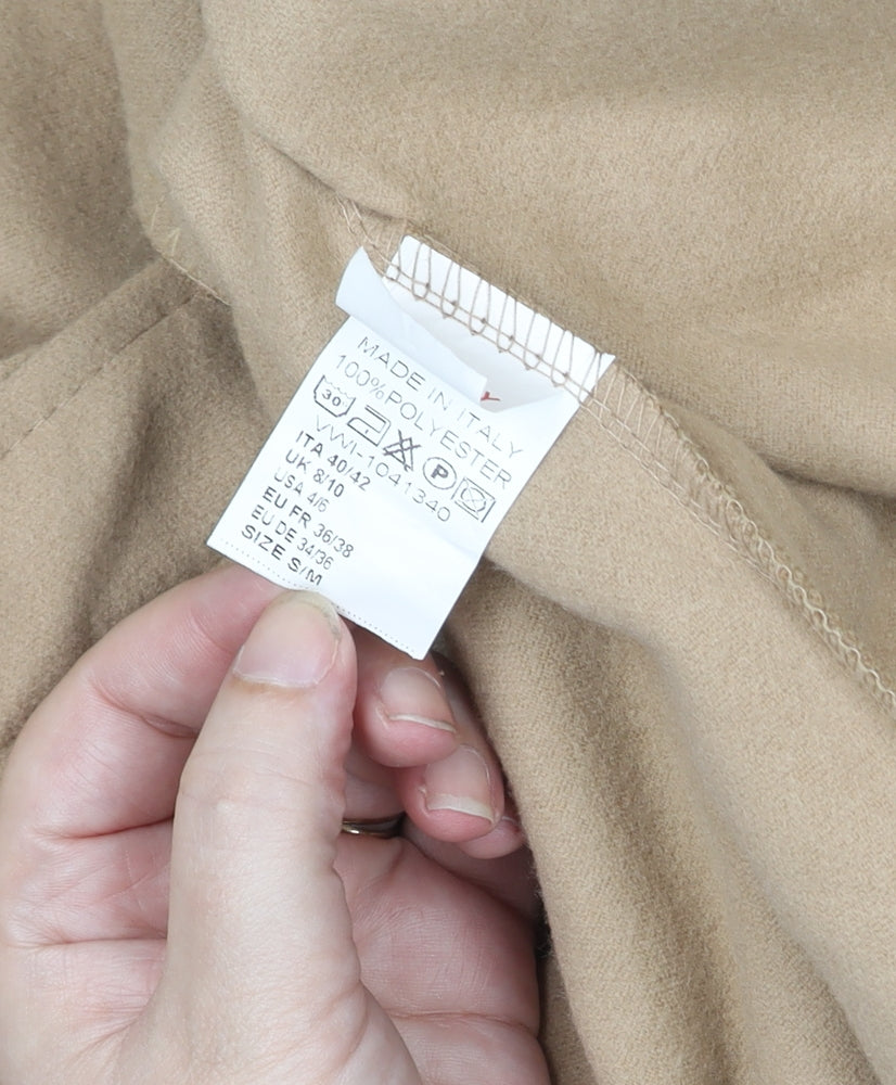 Boohoo Women’s Beige Long Belted Trench Coat Size 8