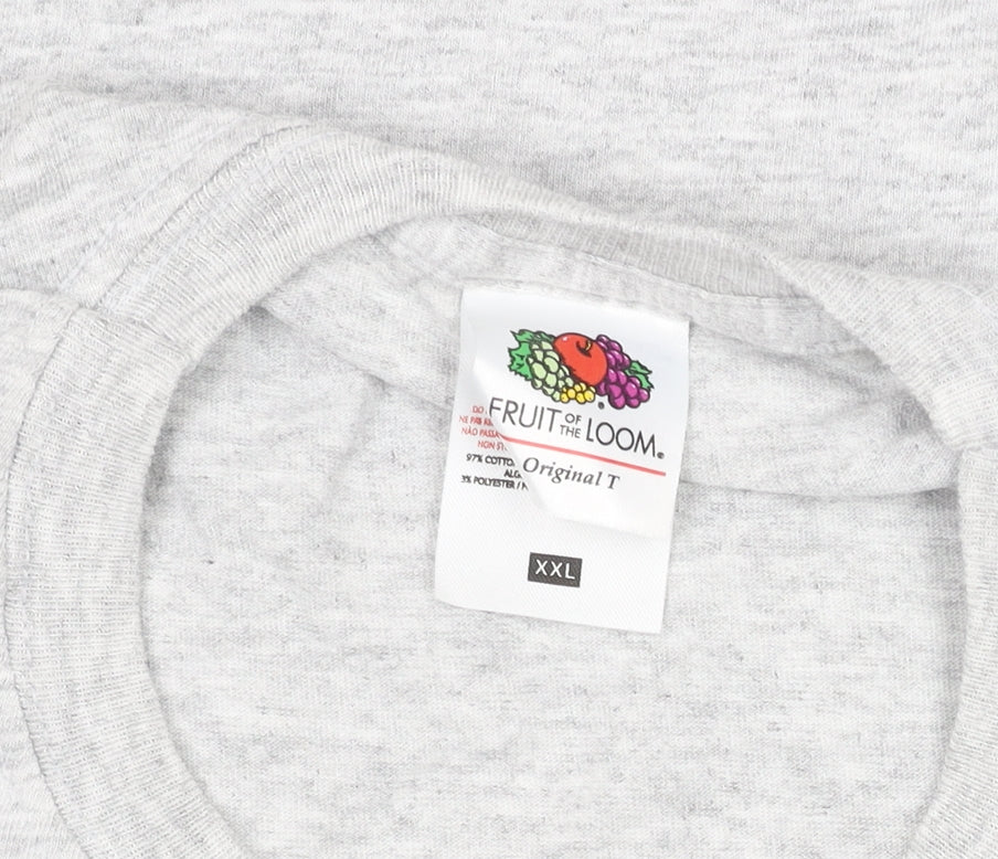 Mens UK Size 2XL Fruit of the Loom Grey  T-Shirt