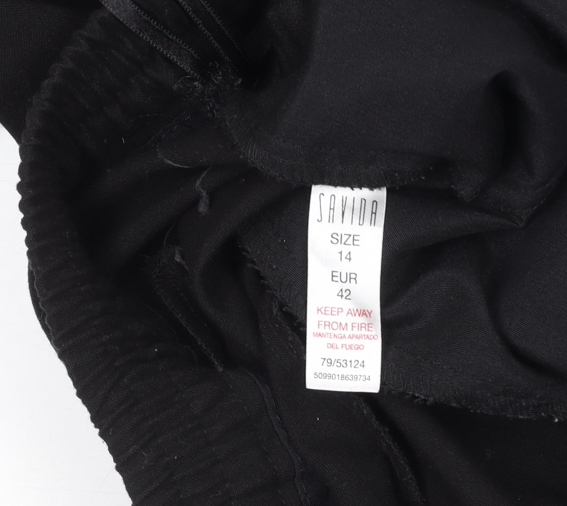Womens UK Size 14 Savida Regular Fit Casual Workwear Business Black Trousers