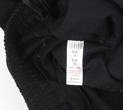 Womens UK Size 14 Savida Regular Fit Casual Workwear Business Black Trousers