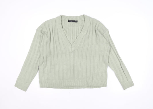 Womens UK Size 14 Brave Soul Green Pullover Jumper