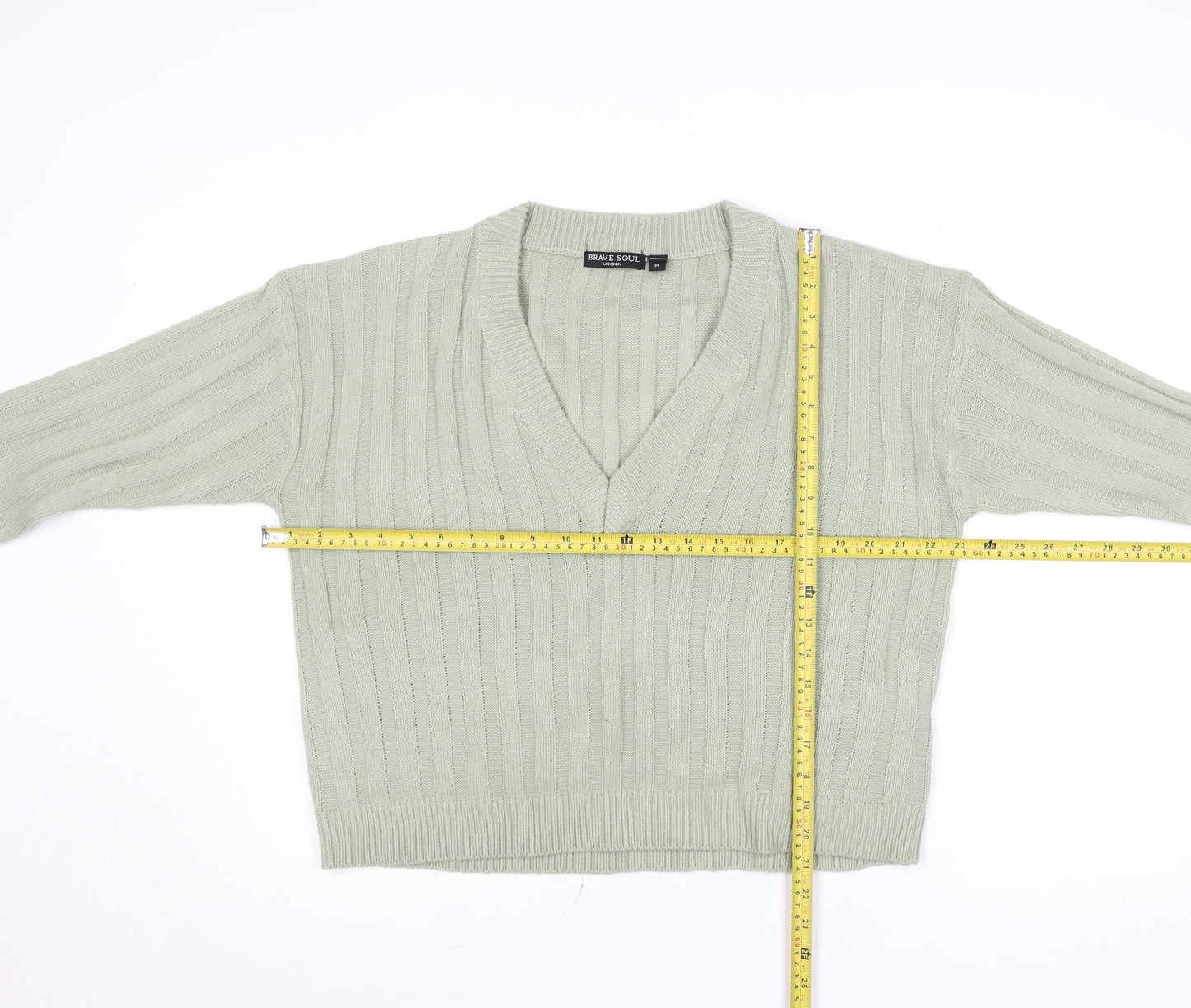 Womens UK Size 14 Brave Soul Green Pullover Jumper