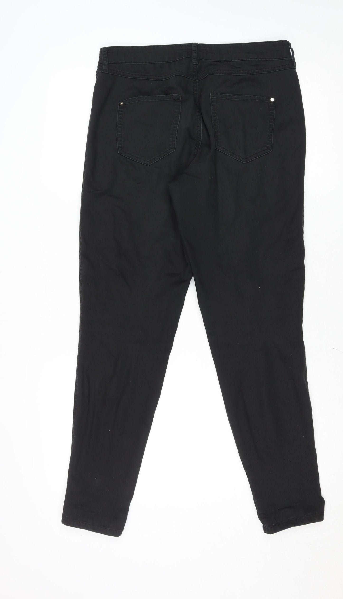 Womens UK Size 12 F&F Slim Fit Jegging Black Trousers