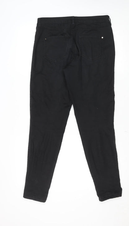 Womens UK Size 12 F&F Slim Fit Jegging Black Trousers