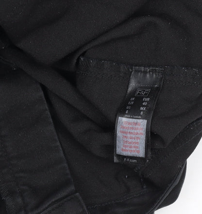 Womens UK Size 12 F&F Slim Fit Jegging Black Trousers