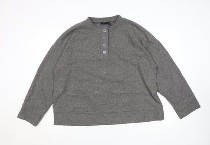 Mens UK Size M ASOS DESIGN Grey Henley Sweatshirt