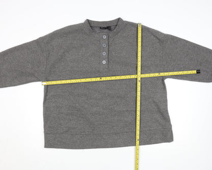 Mens UK Size M ASOS DESIGN Grey Henley Sweatshirt