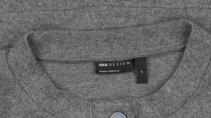 Mens UK Size M ASOS DESIGN Grey Henley Sweatshirt