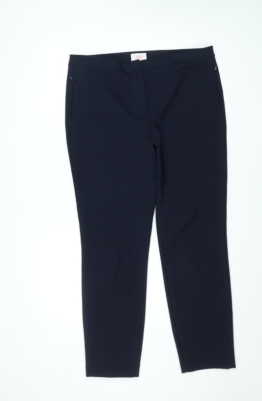 Womens UK Size 16 Savida Regular Fit Business Casual Workwear Blue Trousers