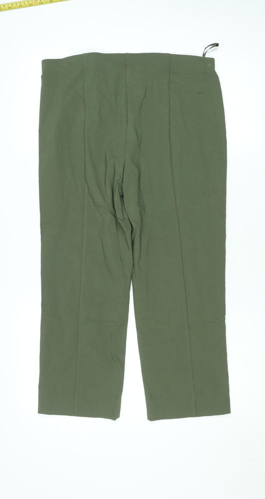 Dunnes Stores Women's Green Cropped Stretch Jersey Trousers M
