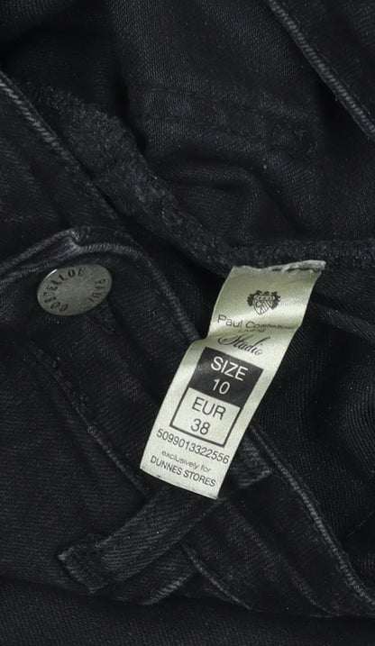 Womens UK Size 10 Paul Costelloe Living Studio Regular Fit Straight Black Jeans