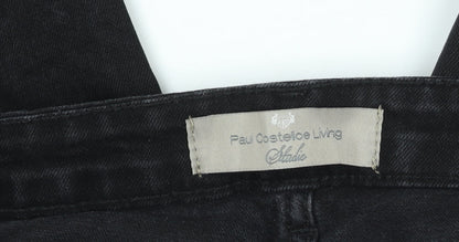 Womens UK Size 10 Paul Costelloe Living Studio Regular Fit Straight Black Jeans