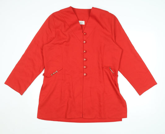 Womens UK Size 16 Via Veneto Regular Red Blazer