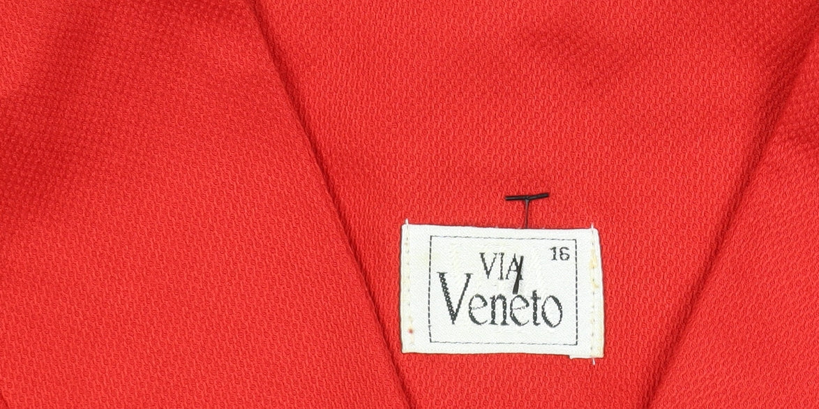 Womens UK Size 16 Via Veneto Regular Red Blazer