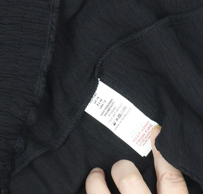 New Look Curves Women's Black Size 18 Cropped Wide-Leg Trousers